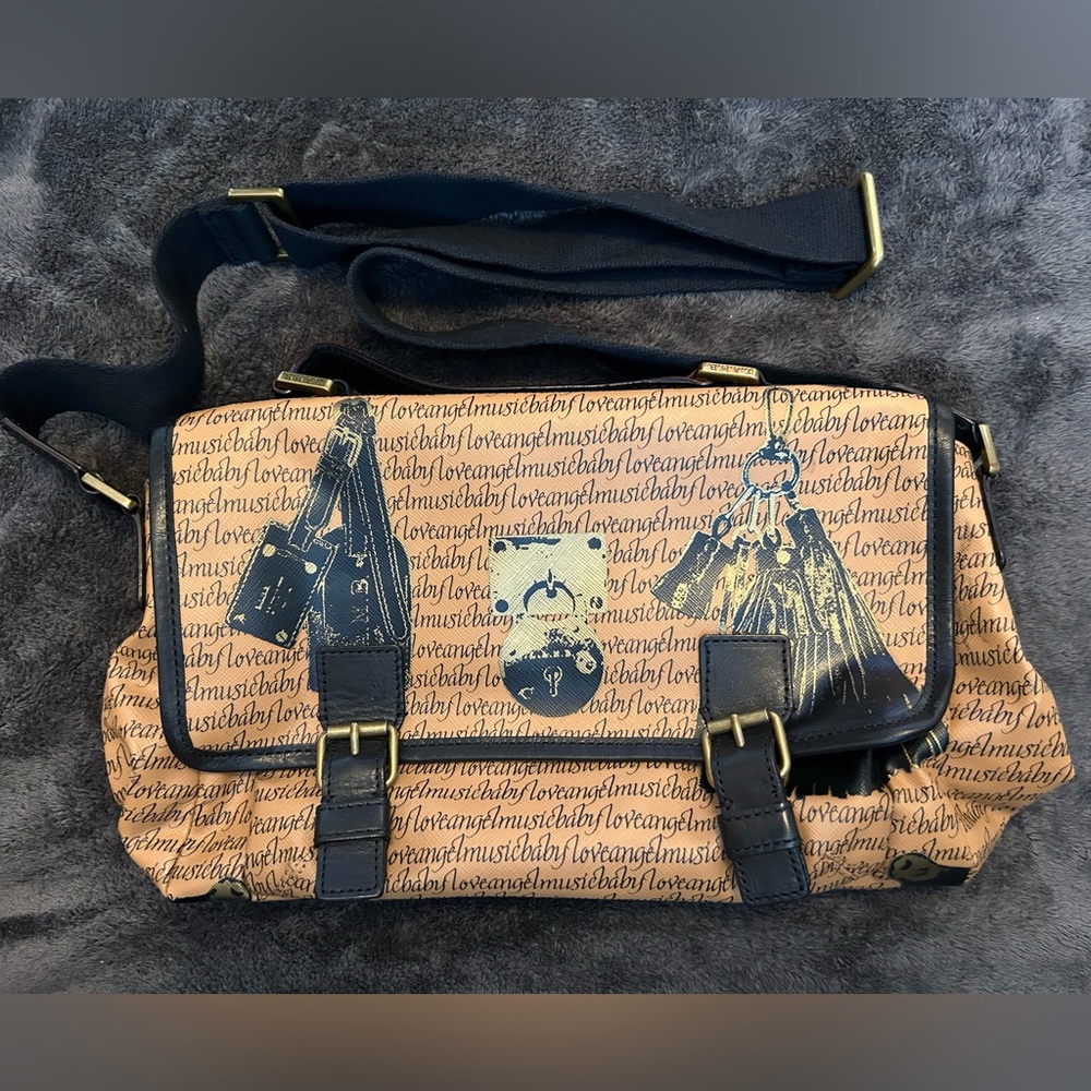 L.A.M.B. Leather crossbody messenger bag